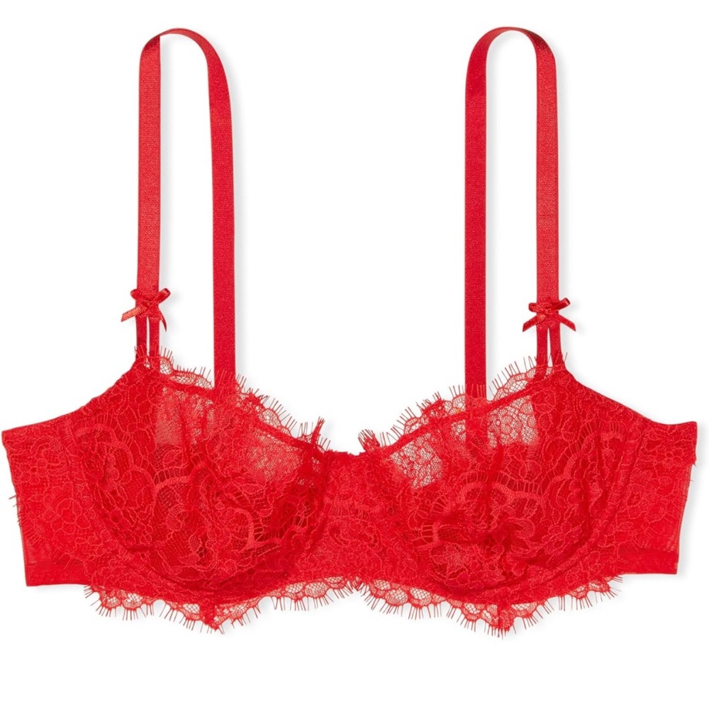 Victoria's Secret Vibrant Red Lace Bra